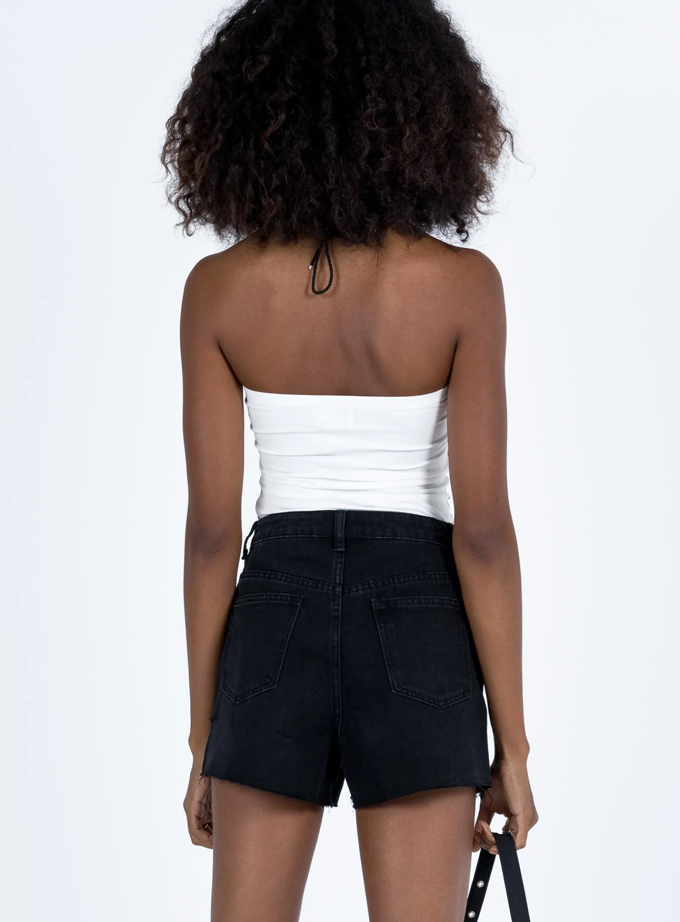 Princess Polly Estrella Denim Shorts Black Sale