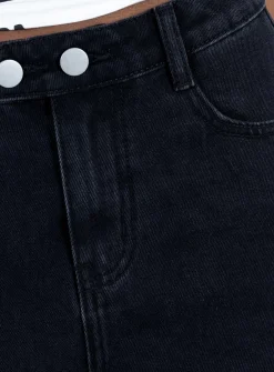 Princess Polly Estrella Denim Shorts Black Sale