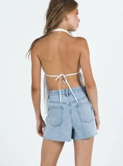 Princess Polly Estrella Shorts Light Wash  Denim Cheap