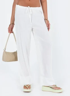Princess Polly Euro Dreaming Palazzo Pants  White Cheap
