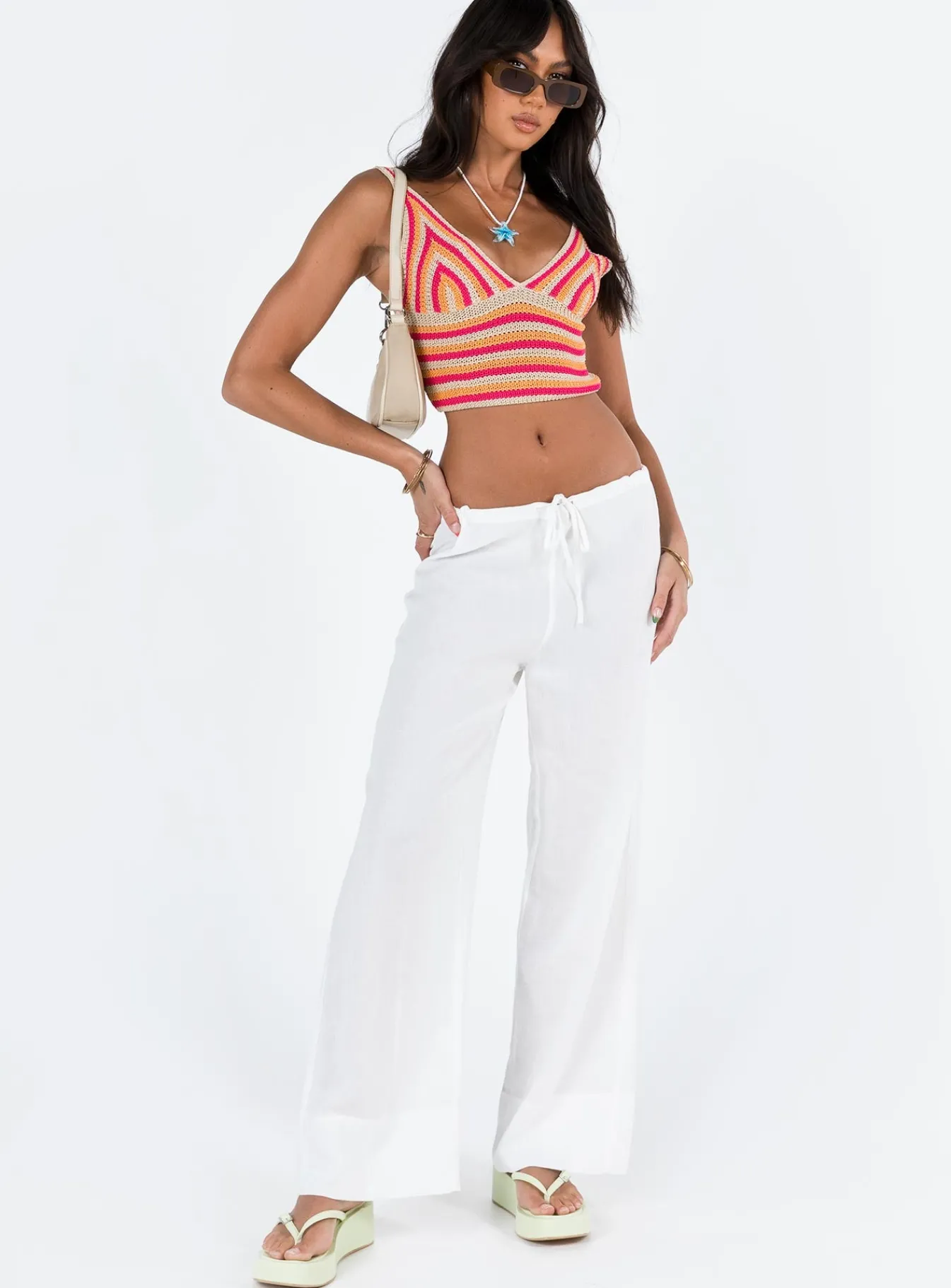 Princess Polly Euro Dreaming Palazzo Pants White Cheap