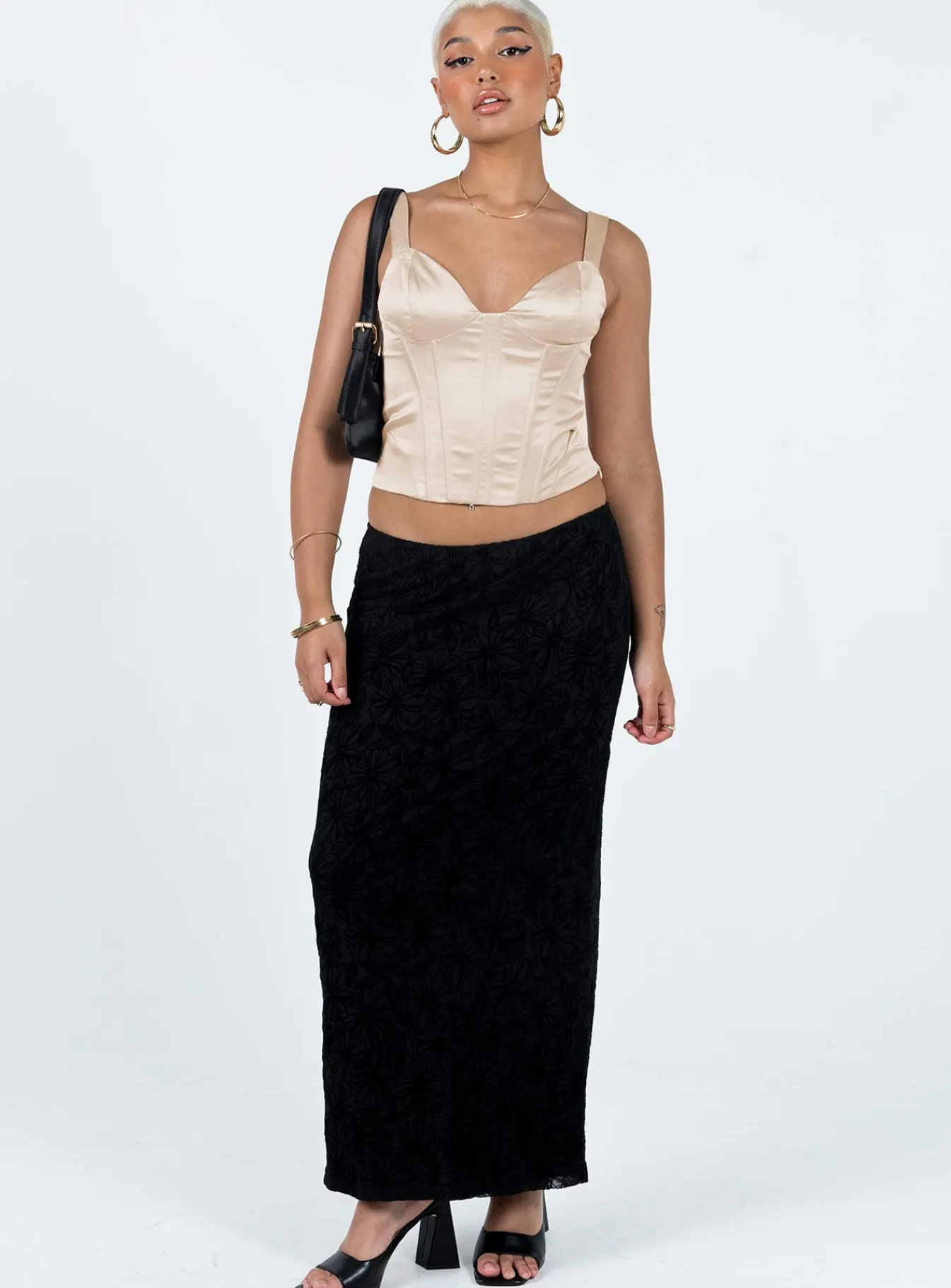 Princess Polly Eurodium Maxi Skirt Black Hot