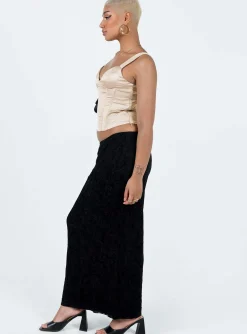 Princess Polly Eurodium Maxi Skirt Black Hot