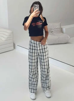 Princess Polly Euros Pants  Black/White Discount