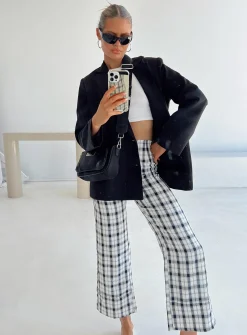 Princess Polly Euros Pants Black/White Discount