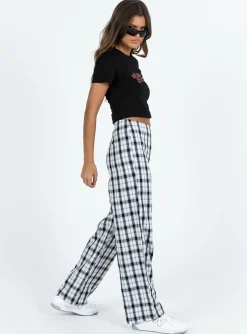 Princess Polly Euros Pants Black/White Discount