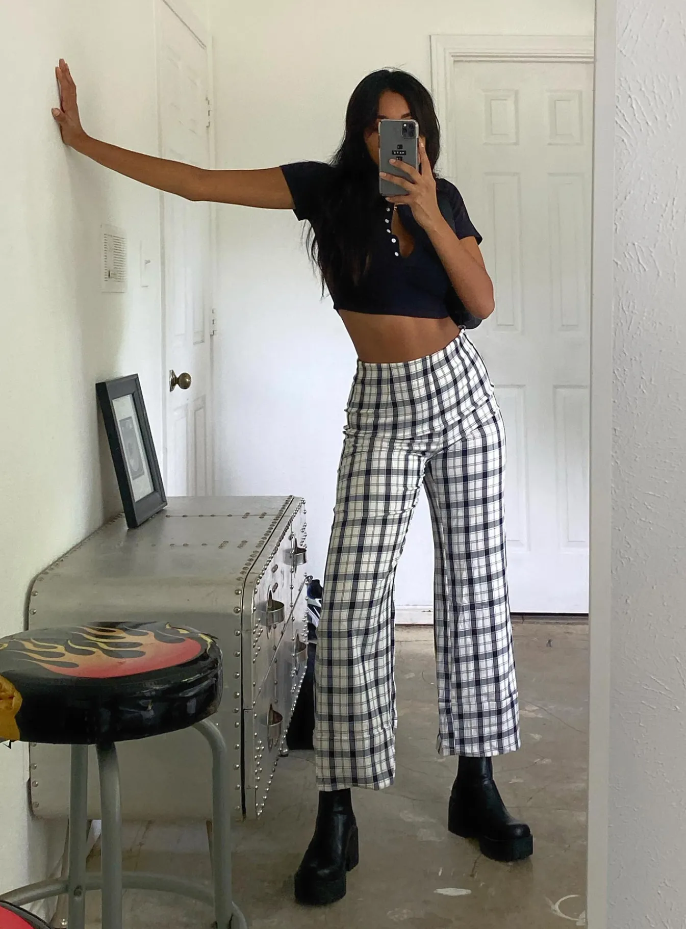 Princess Polly Euros Pants Black/White Discount