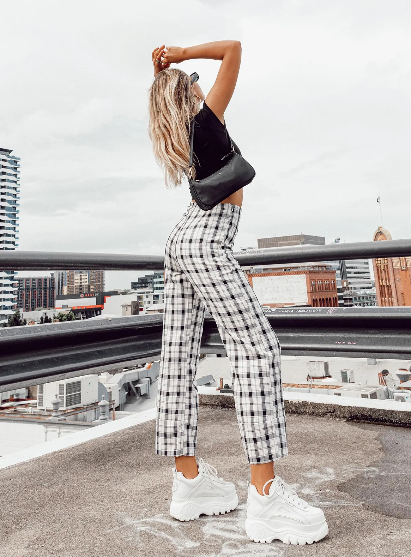 Princess Polly Euros Pants Black/White Discount