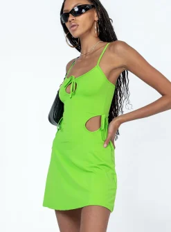 Princess Polly Evaline Mini Dress Green Shop