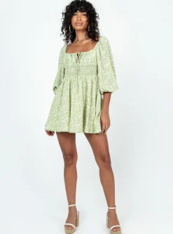 Princess Polly Evelyn Long Sleeve Mini Dress  Multi Clearance