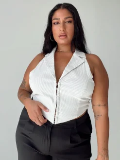 Princess Polly Everest Vest Topcurve   White Shop