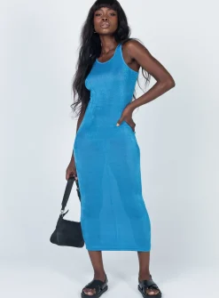 Princess Polly Everlast Midi Dress  Blue Sale