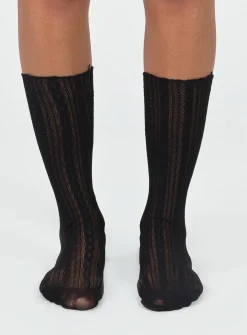 Princess Polly Every Woman Socks  Black Flash Sale