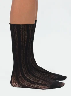 Princess Polly Every Woman Socks  Black Flash Sale