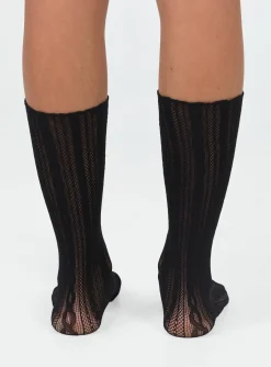 Princess Polly Every Woman Socks  Black Flash Sale