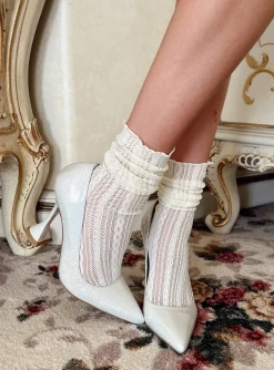 Princess Polly Every Woman Socks  Cream Flash Sale