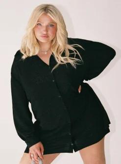 Princess Polly Evolving Shirt Dresscurve   Black Sale