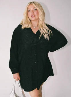 Princess Polly Evolving Shirt Dresscurve   Black Sale