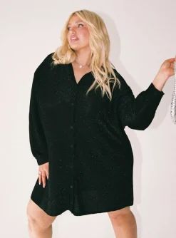 Princess Polly Evolving Shirt Dresscurve   Black Sale