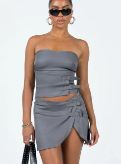 Princess Polly Ewan Mini Skirt  Grey Shop