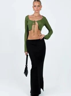 Princess Polly Eydie Long Sleeve Top Khaki Discount