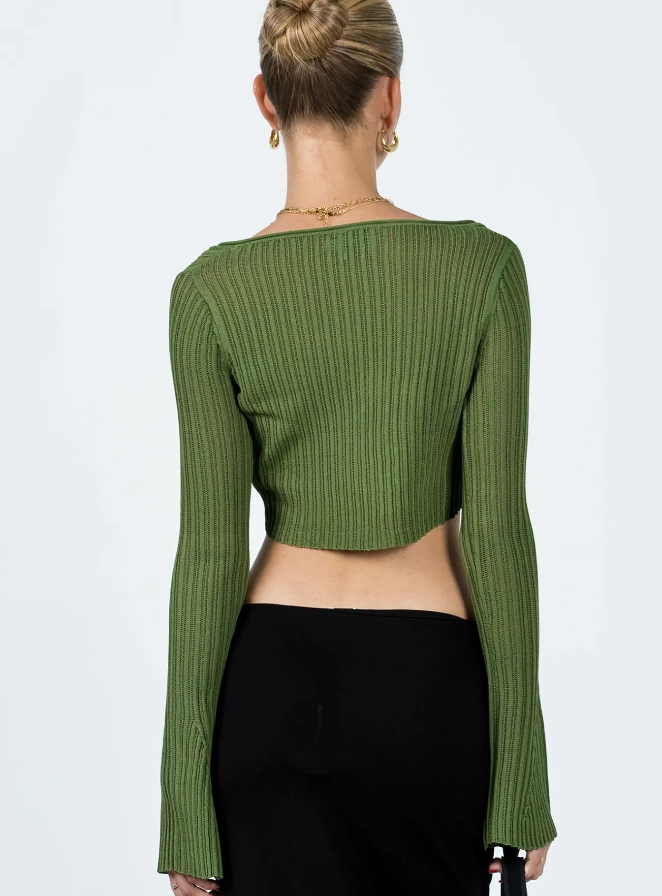 Princess Polly Eydie Long Sleeve Top Khaki Discount