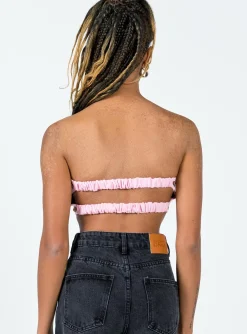 Princess Polly Fabian Strapless Top Pink Multi Cheap