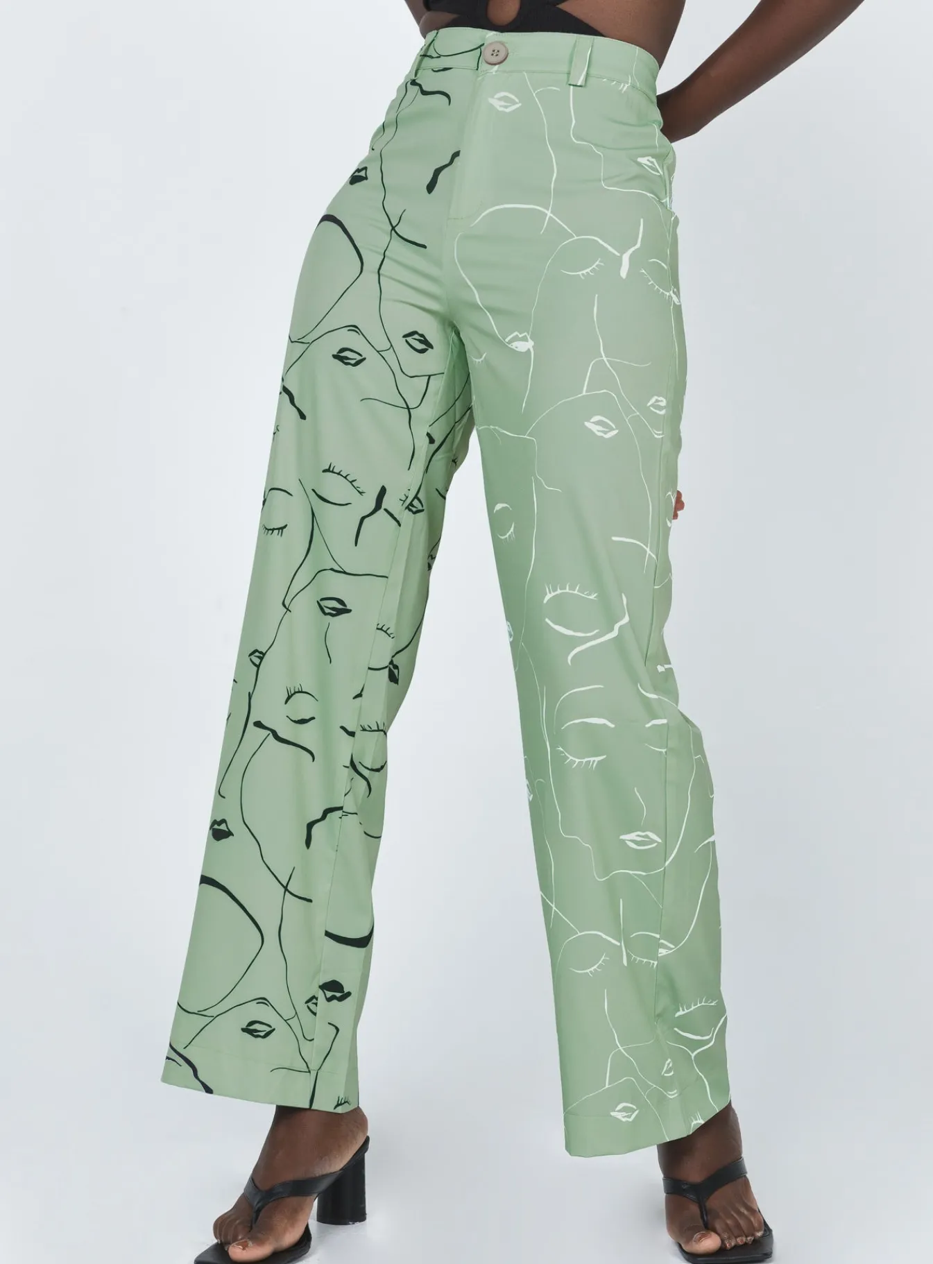 Princess Polly Face It Pants Green Cheap