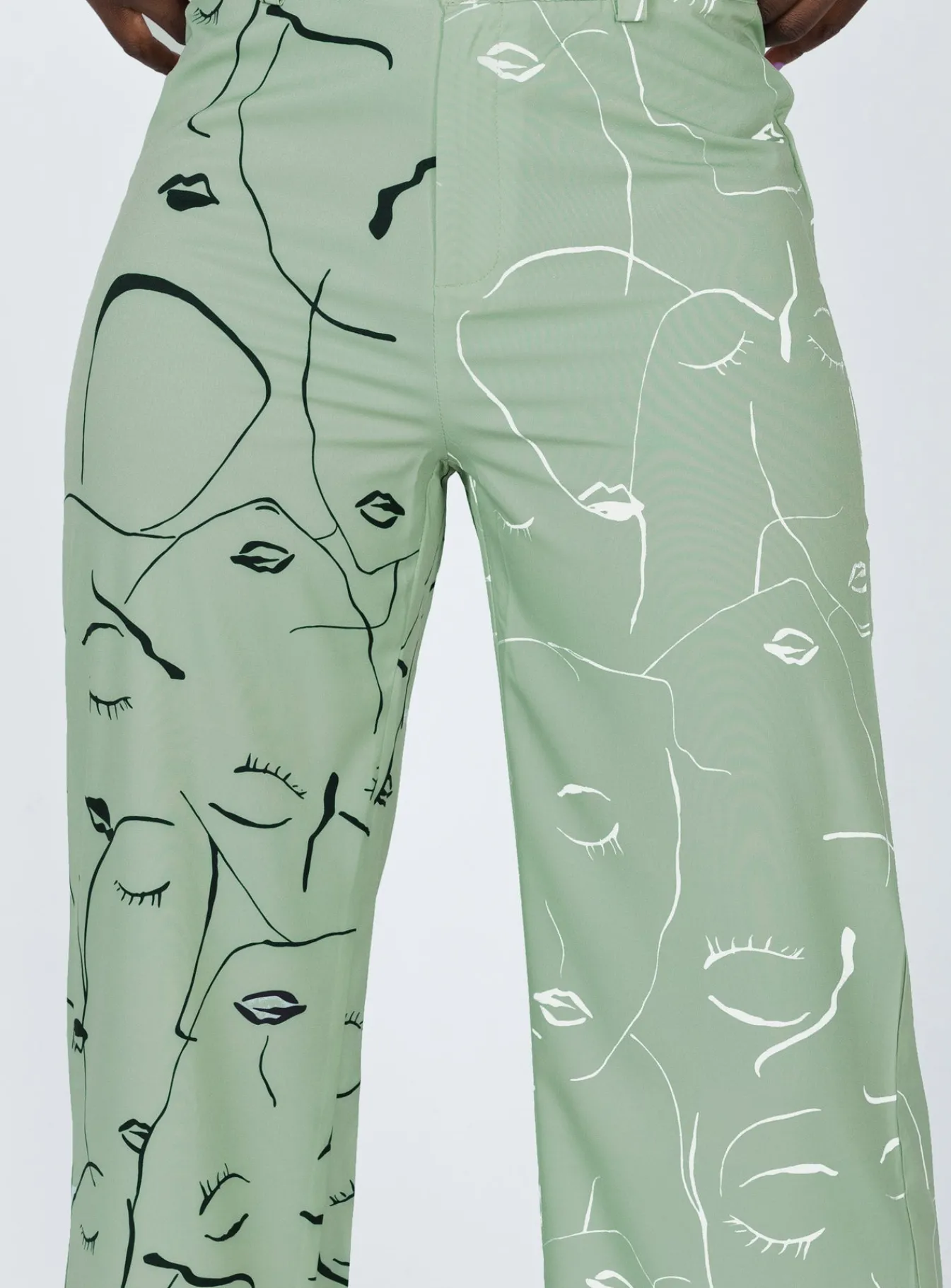 Princess Polly Face It Pants Green Cheap
