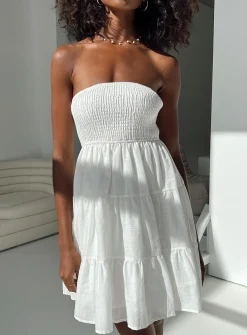 Princess Polly Fahy Strapless Mini Dress  White Clearance