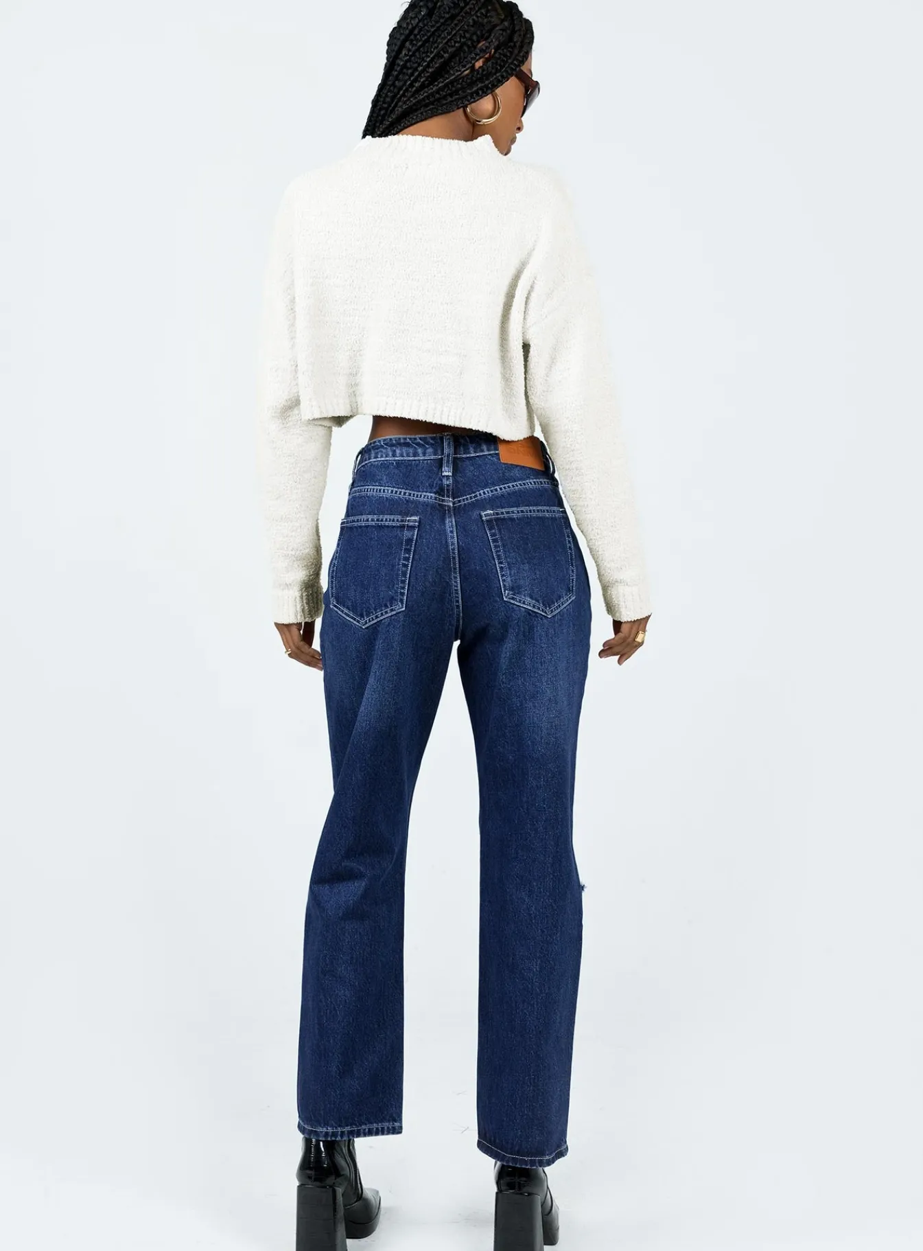 Princess Polly Fairmount Straight Leg Jean Dark Wash Denim Discount