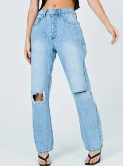 Princess Polly Fairmount Straight Leg Jean Light Wash Denim Best