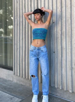 Princess Polly Fairmount Straight Leg Jean Light Wash Denim Best
