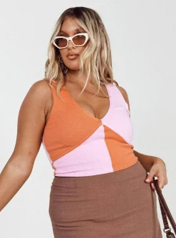 Princess Polly Faiyaz Top  Pink / Orange Hot