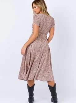 Princess Polly Falleni Midi Dress  Red/White Sale
