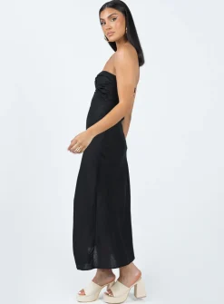 Princess Polly Falling For You Midi Dress  Black Discount