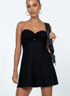 Princess Polly Falling For You Mini Dress  Black Cheap