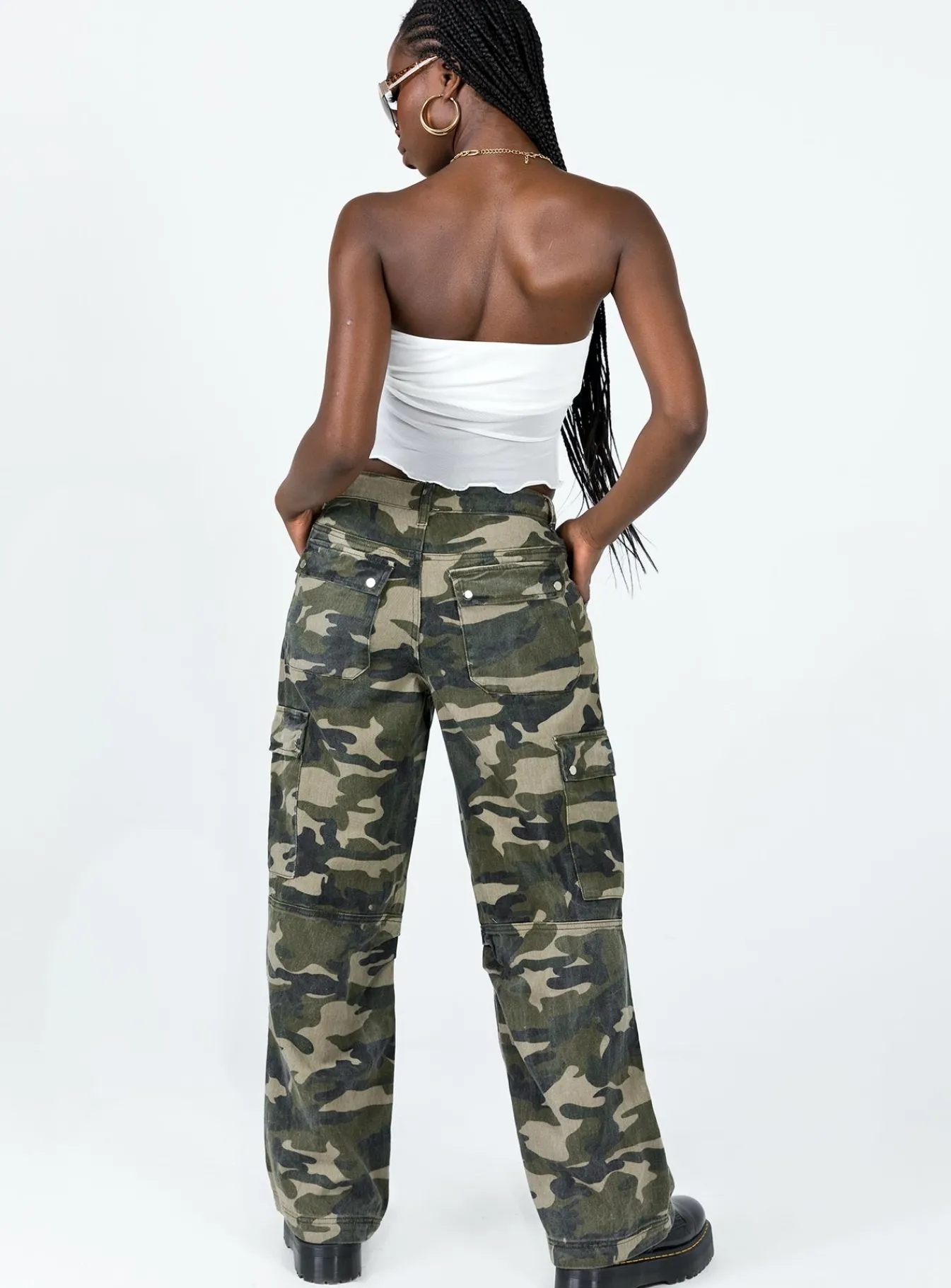 Princess Polly Fallout Mid Rise Cargo Pants Camouflage Khaki Fashion