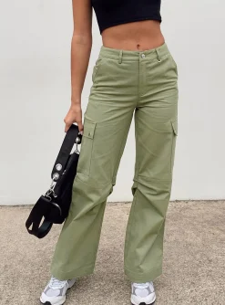 Princess Polly Fallout Mid Rise Cargo Pants  Green Online