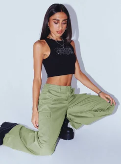 Princess Polly Fallout Mid Rise Cargo Pants  Green Online