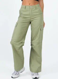 Princess Polly Fallout Mid Rise Cargo Pants  Green Online