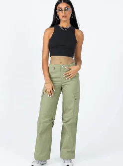 Princess Polly Fallout Mid Rise Cargo Pants  Green Online
