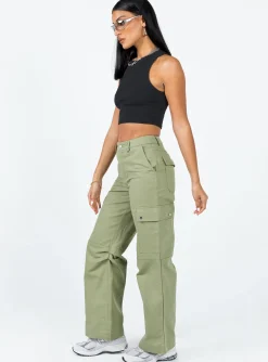 Princess Polly Fallout Mid Rise Cargo Pants  Green Online