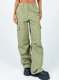 Princess Polly Fallout Mid Rise Cargo Pants  Green Online
