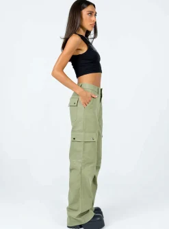 Princess Polly Fallout Mid Rise Cargo Pants  Green Online