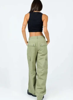 Princess Polly Fallout Mid Rise Cargo Pants  Green Online