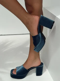 Princess Polly Farrington Heels  Blue Fashion