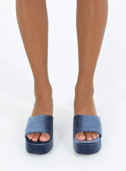 Princess Polly Farrington Heels  Blue Fashion