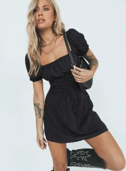 Princess Polly Fauci Mini Dress  Black Store