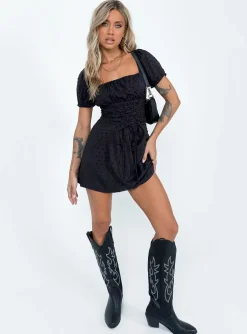 Princess Polly Fauci Mini Dress  Black Store